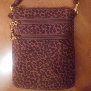 Nine West Brown Leopard Print Crossbody Purse